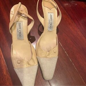 Jimmy Choo Cream Slingback Heels